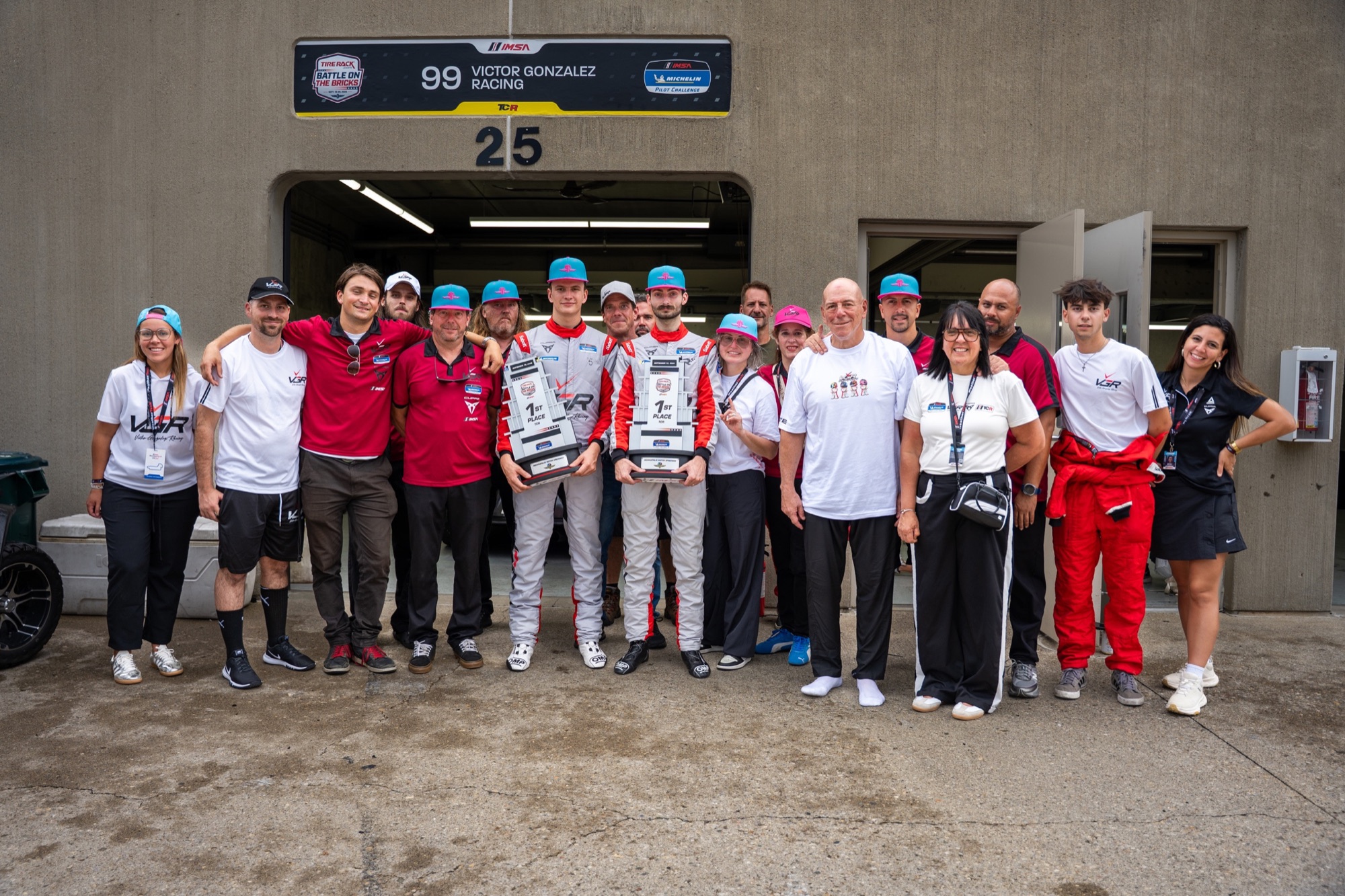 Victor Gonzalez Racing celebrates its back-to-back TCR victory at Indianapolis Motor Speedway