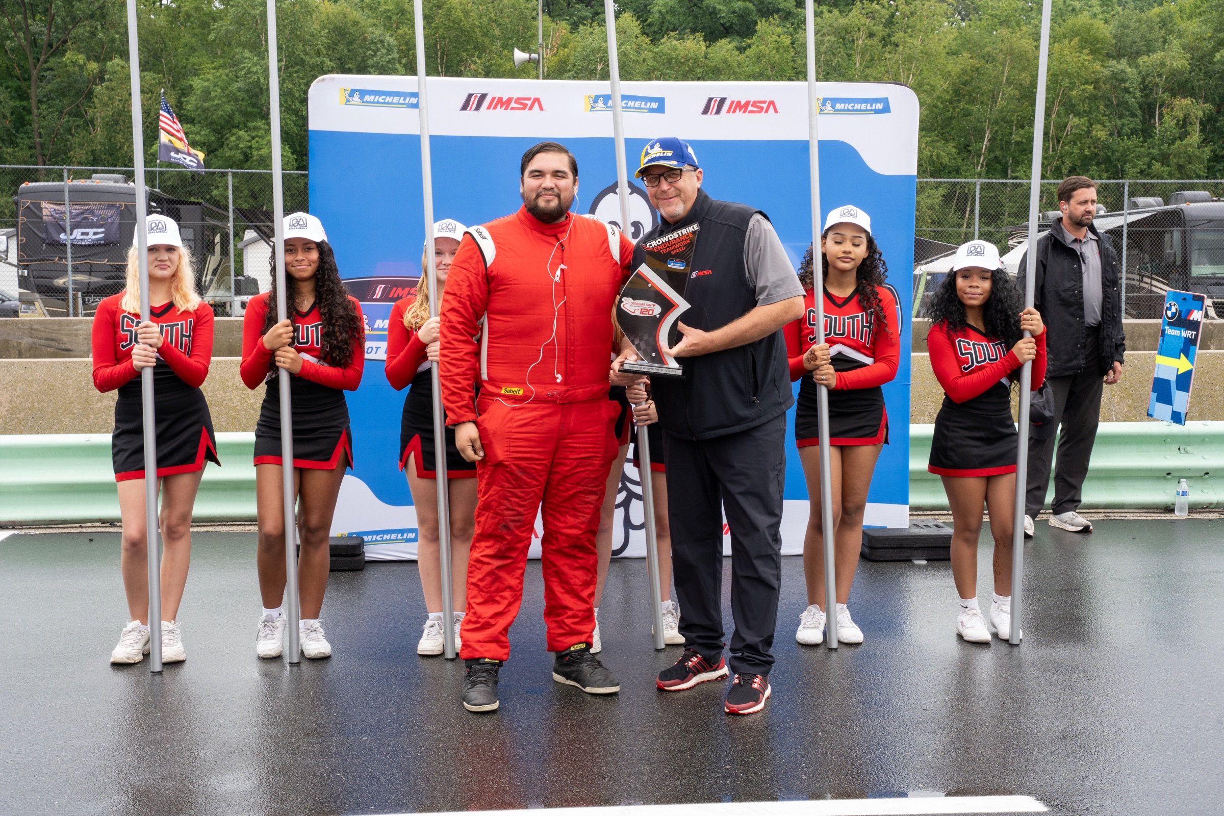 VGR accepts the CrowdStrike Endurance Team Award at Road America