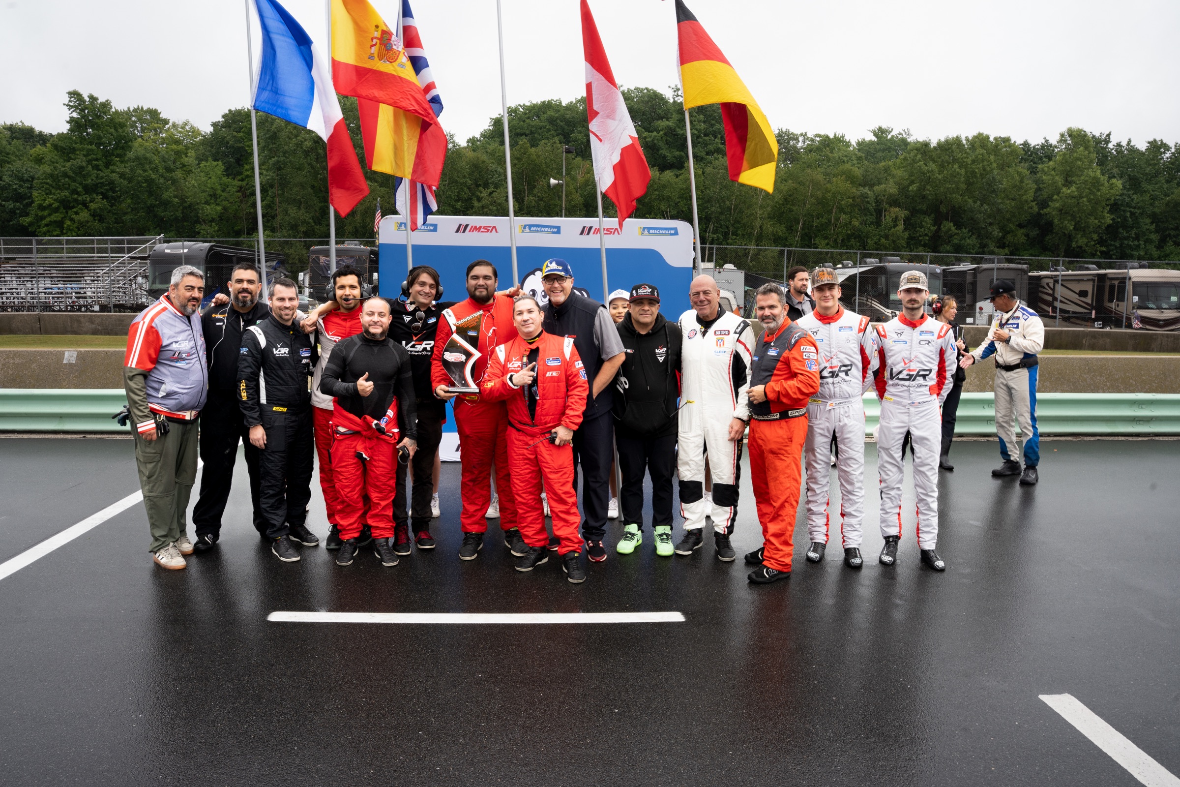 Victor Gonzalez Racing celebrates the CrowdStrike Endurance Team Award