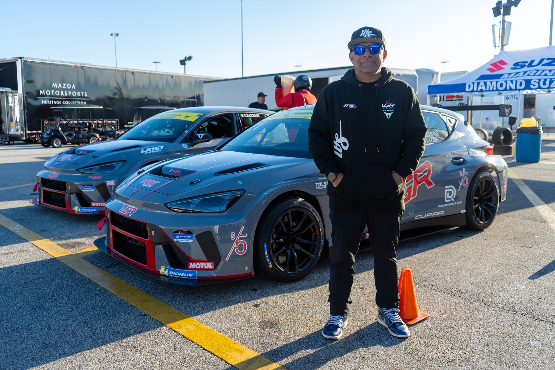 Victor Gonzalez with the VGR race cars