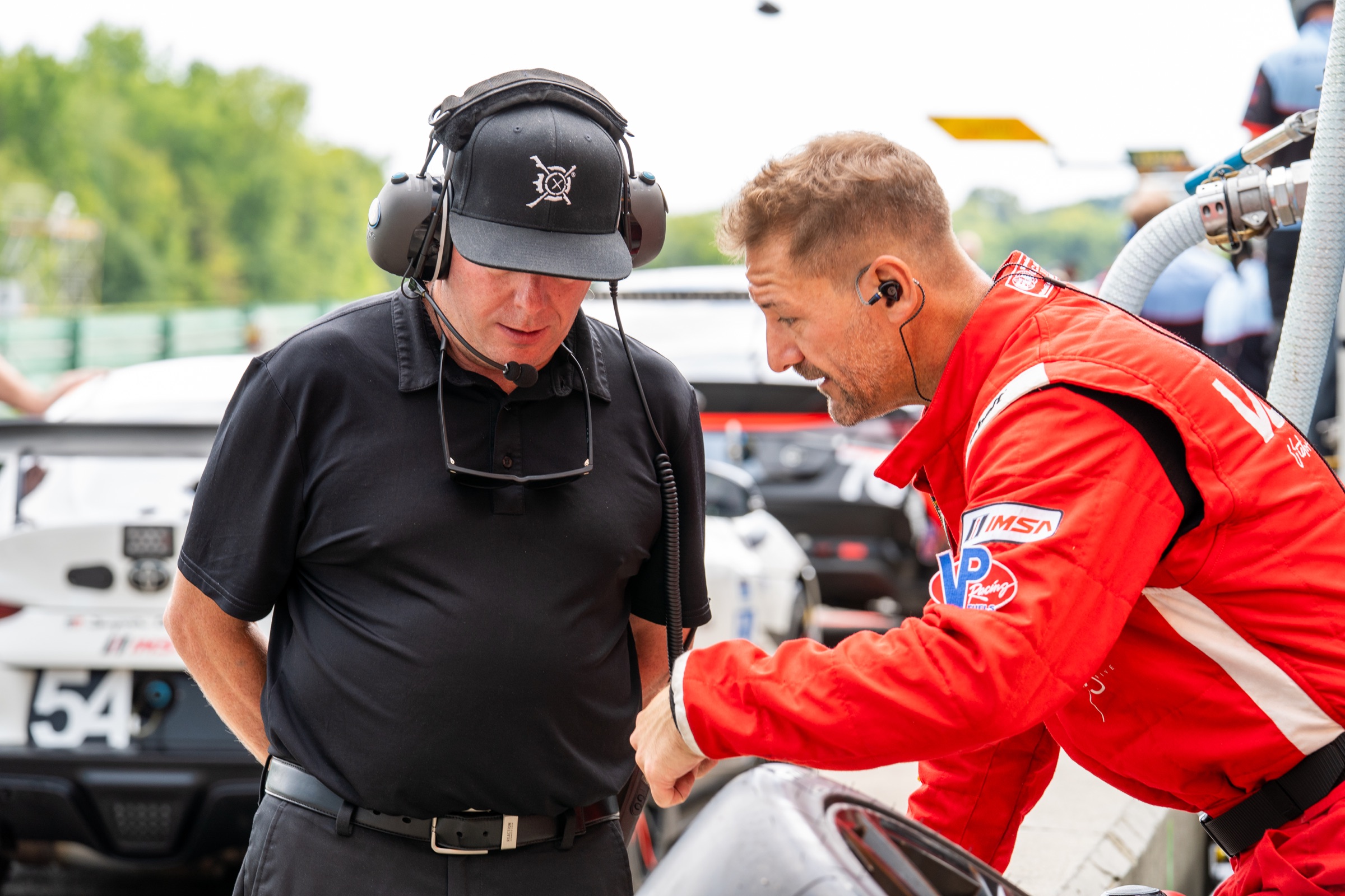 VGR team members prepare during the VIR race weekend