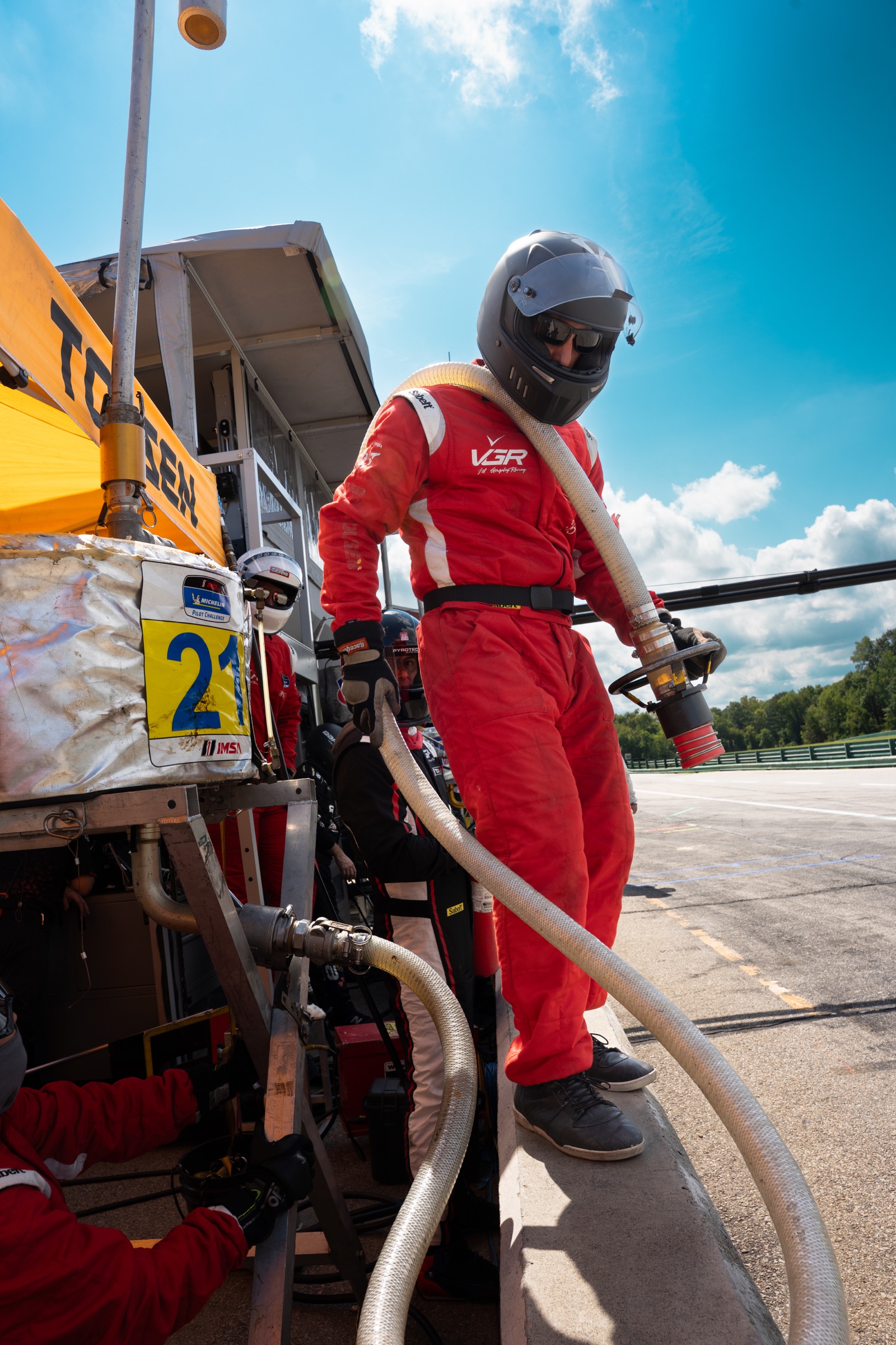 VGR team member working in the VIR paddock